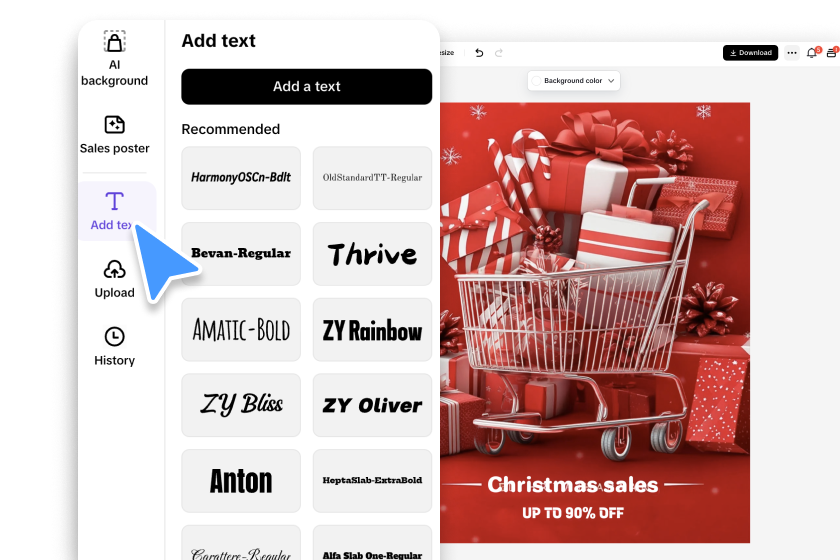 Add top text and bottom text